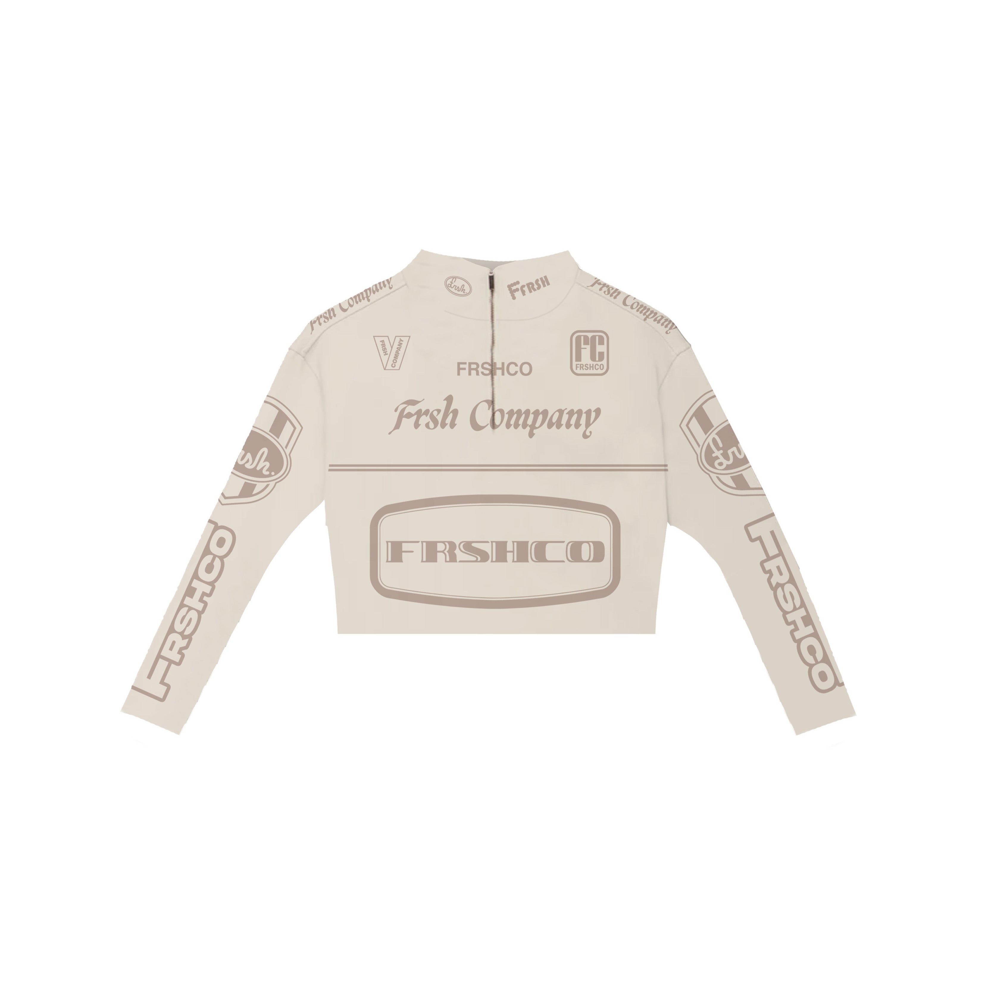 FRSH LOGOS MOCK NECK LS CROP TOP