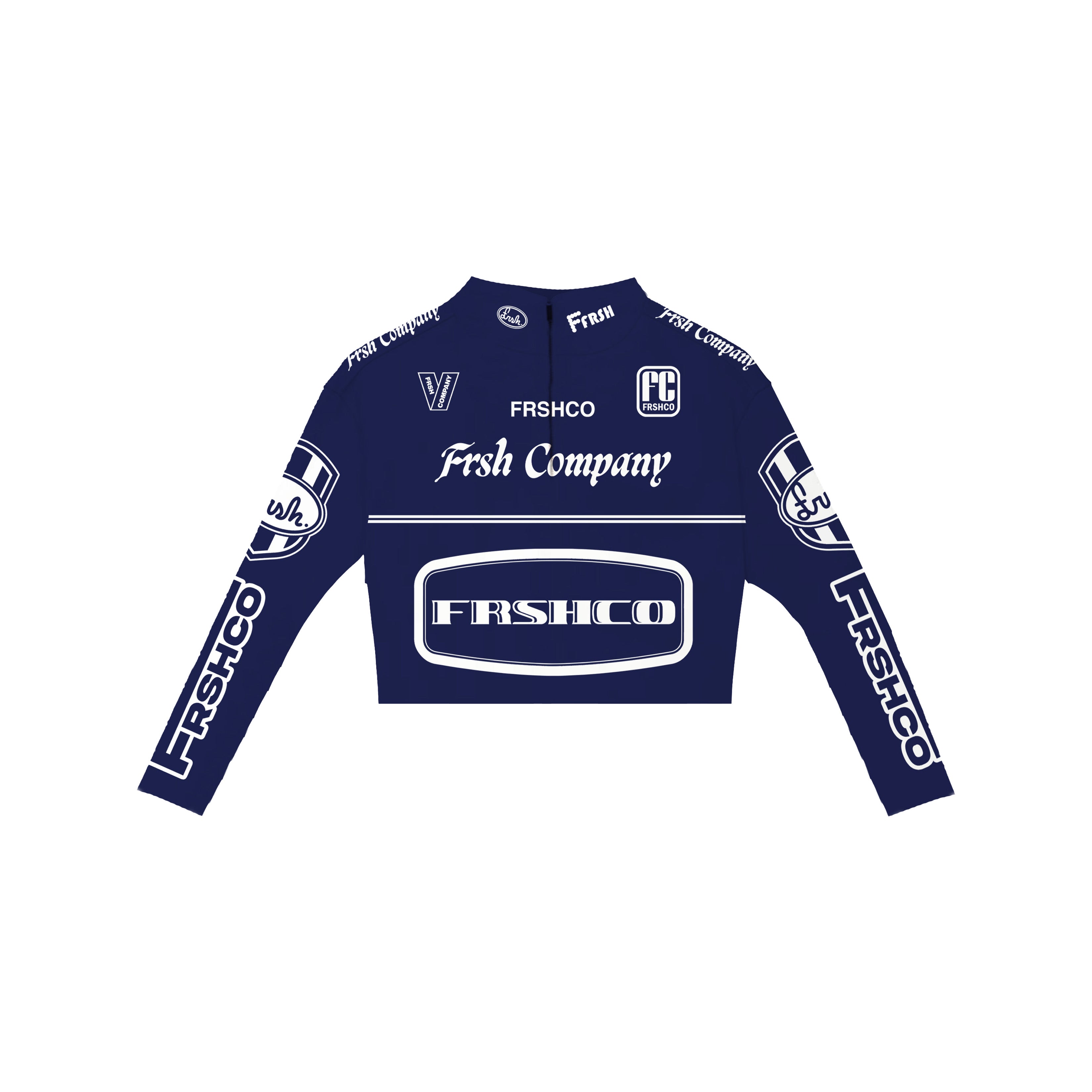 FRSH LOGOS MOCK NECK LS CROP TOP