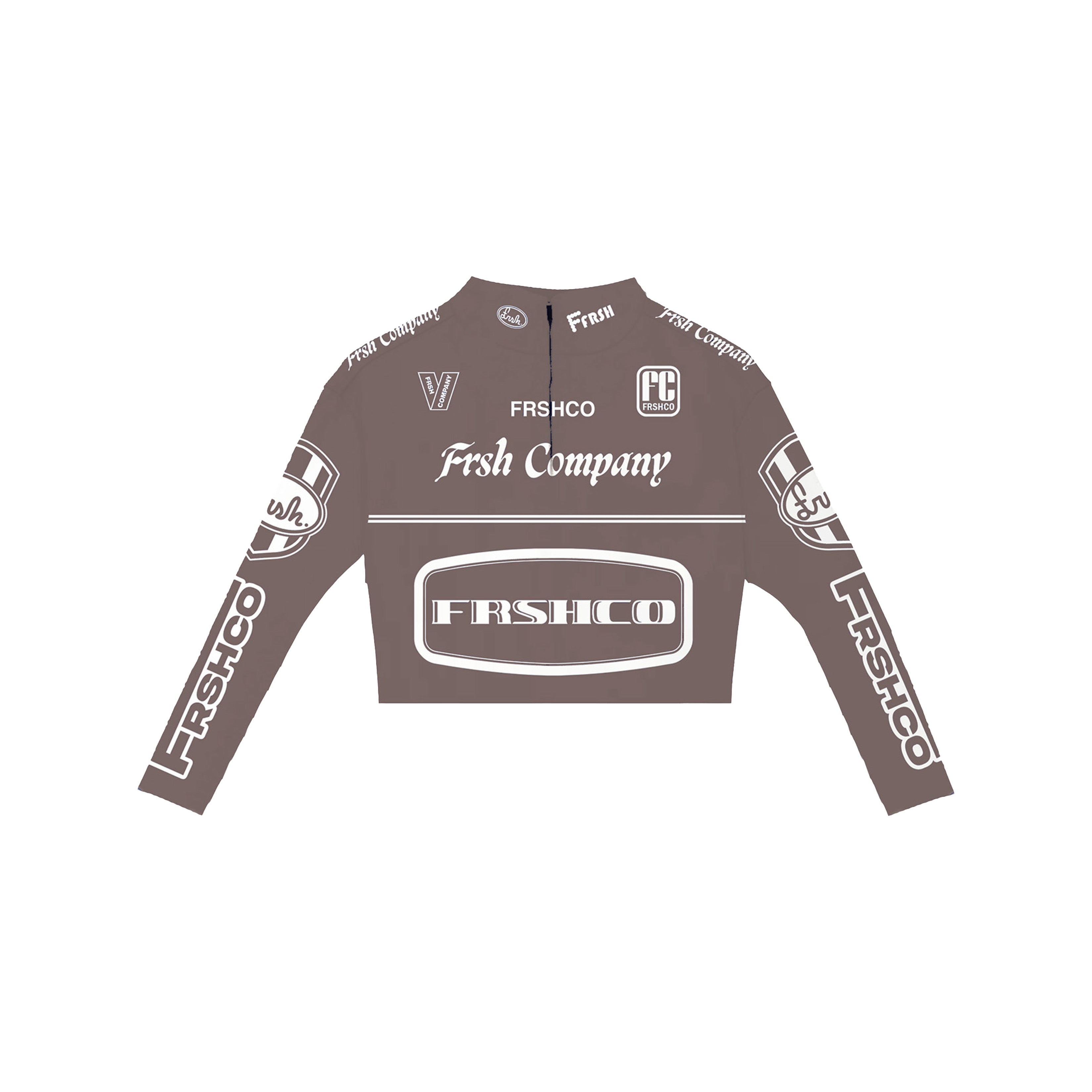 FRSH LOGOS MOCK NECK LS CROP TOP
