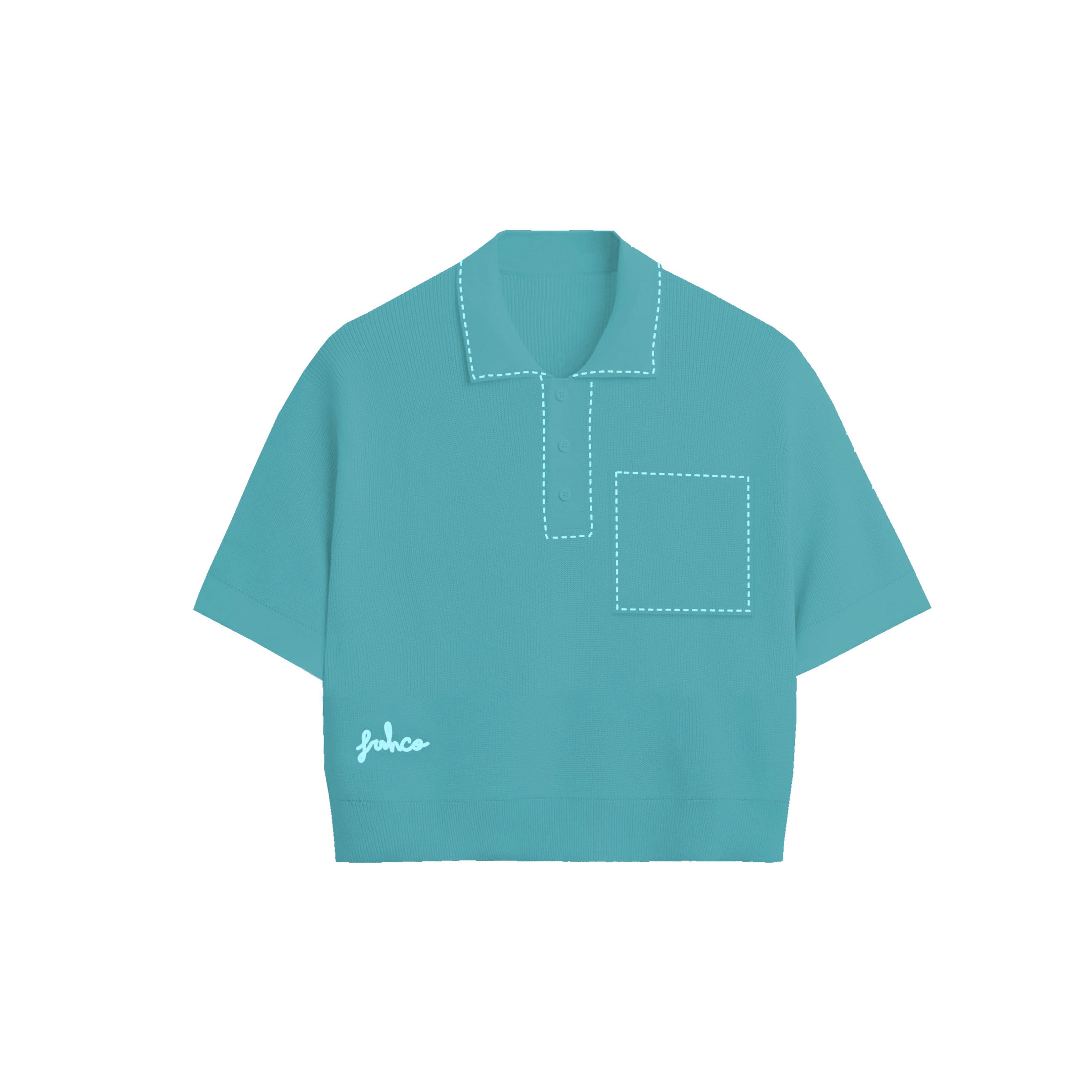 FRSH KNIT CROP TOP POLO
