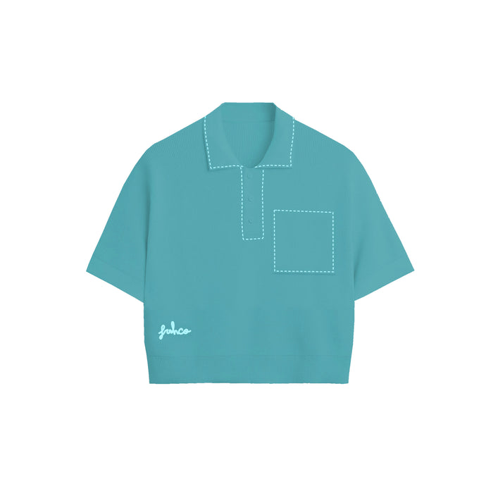 FRSH KNIT CROP TOP POLO